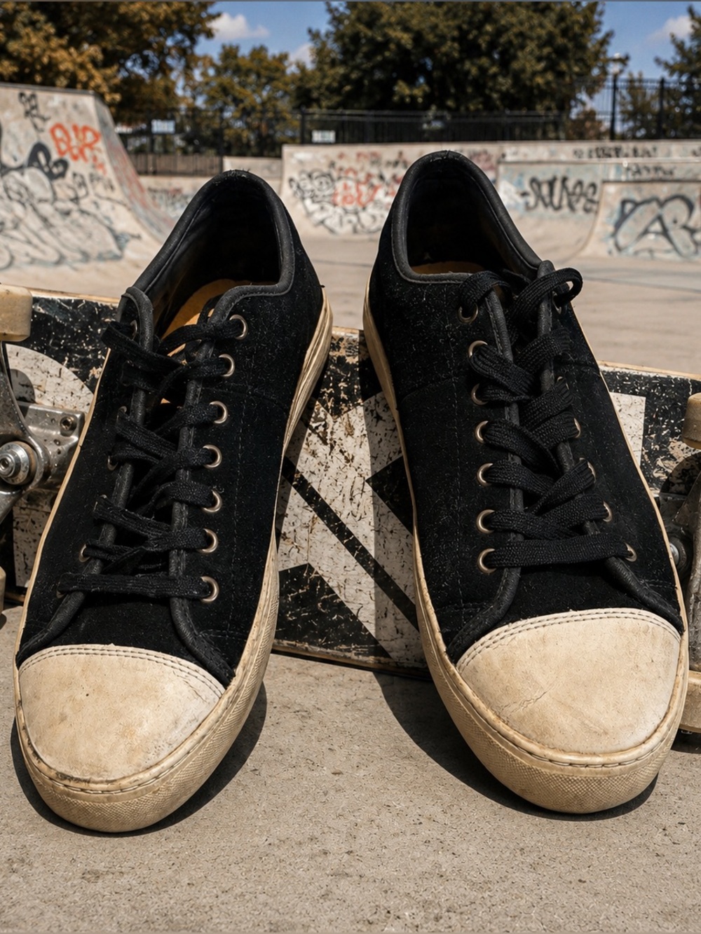 WESC Clive black suede skate sneakers - pre-loved but awesome!